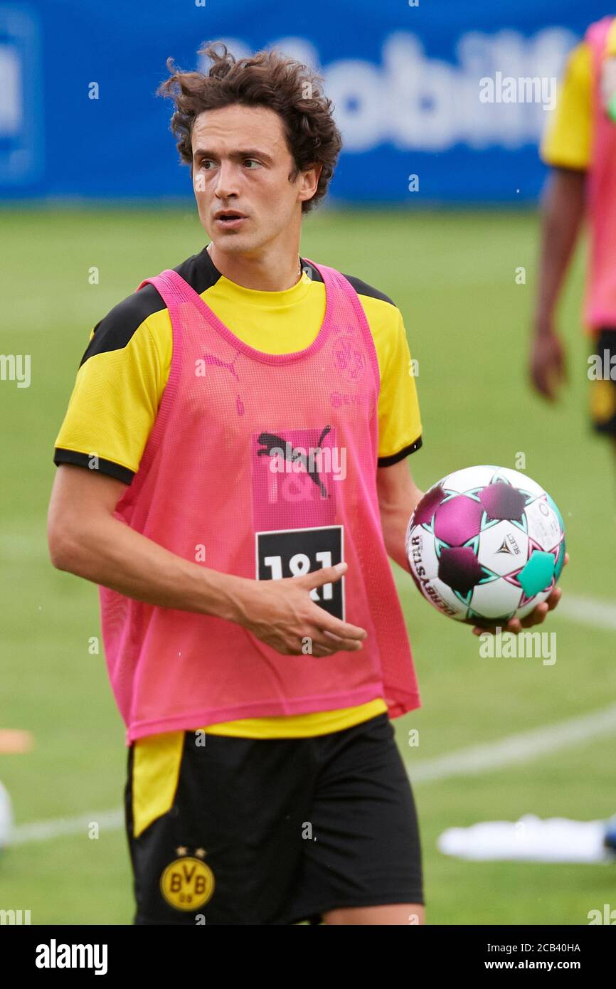 Bad Ragaz, Schweiz. 10. August 2020. Thomas Delaney beim Training der ersten Mannschaft von Borussia Dortmund in Bad Ragaz. Die Borussen verbringen im Stock Photo