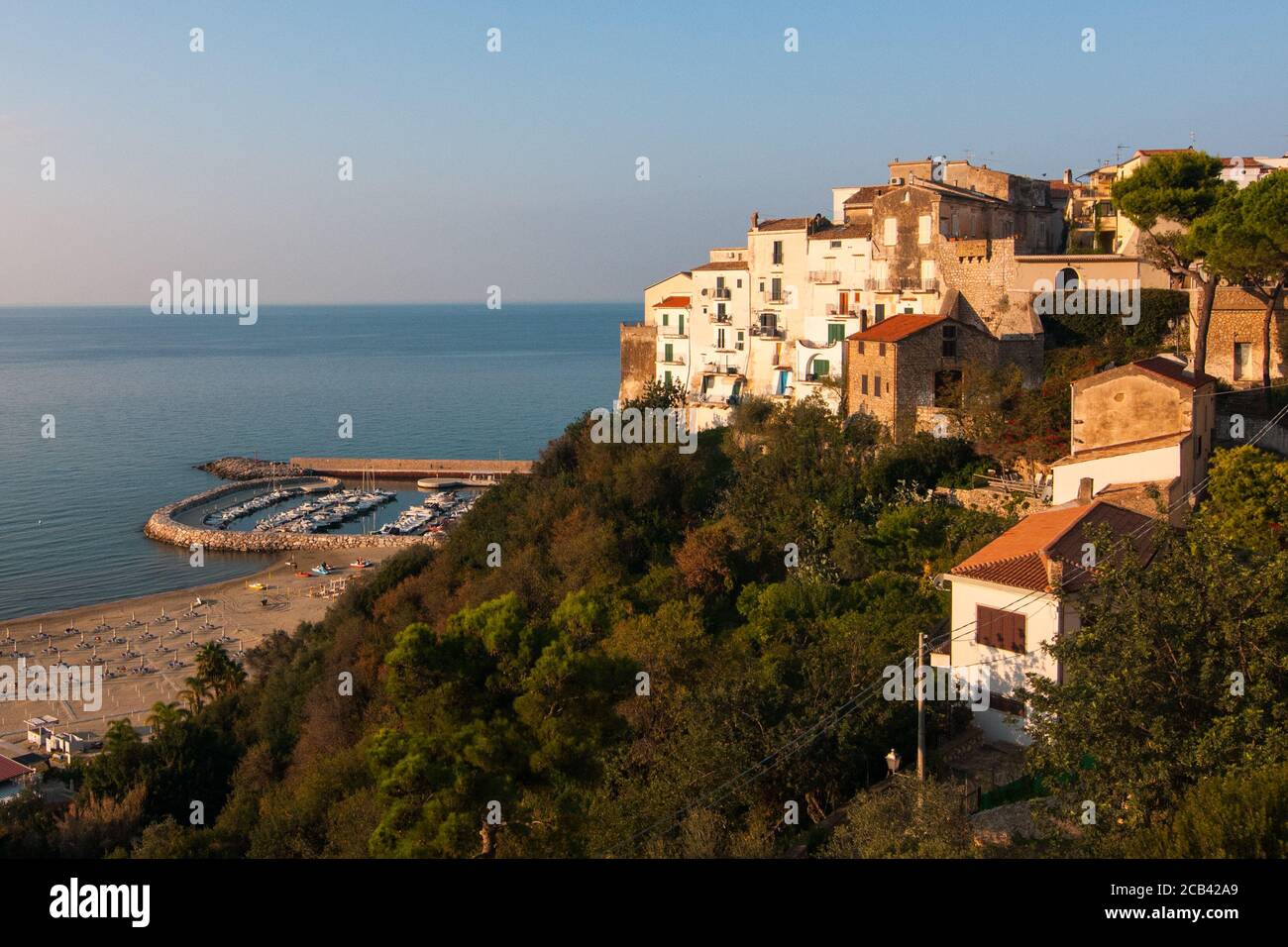 A view of the village of Sperlonga, Italy, a coastal town in the province of Latina, halfway between Rome and Naples. Stock Photo