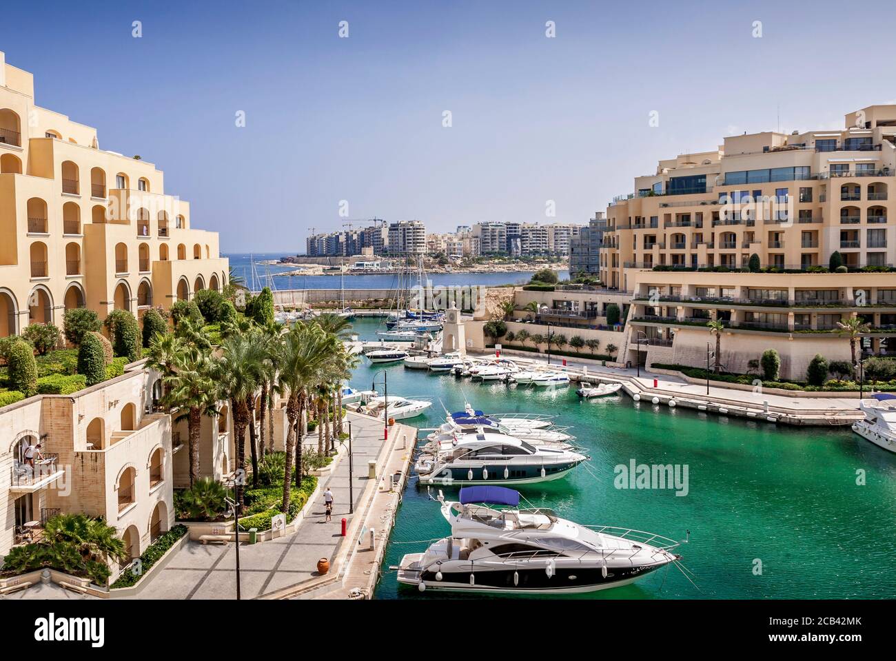 Hilton marina complex St Julian's, Sliema (Malta) Stock Photo