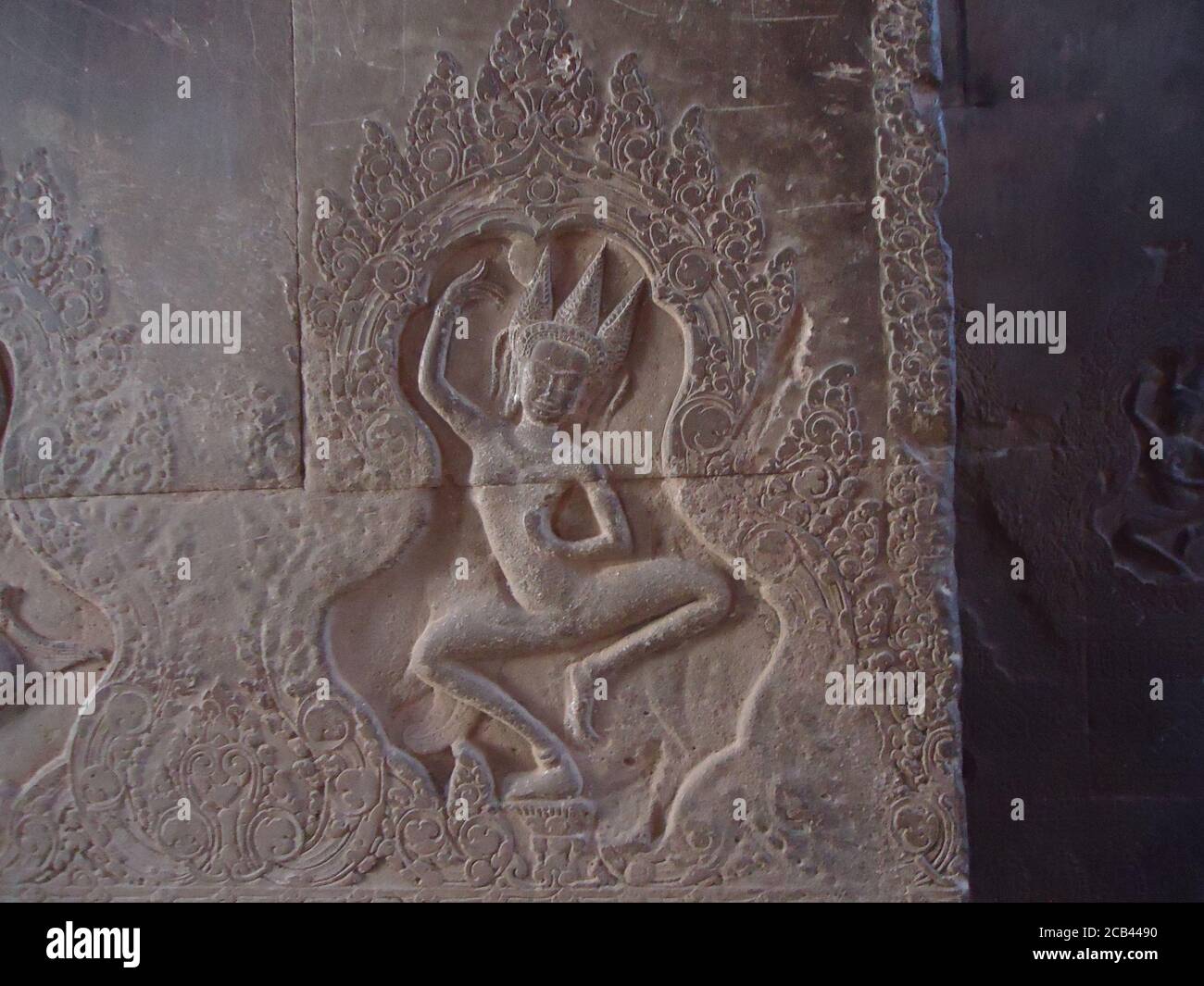 stone carving at angkor wat Stock Photo