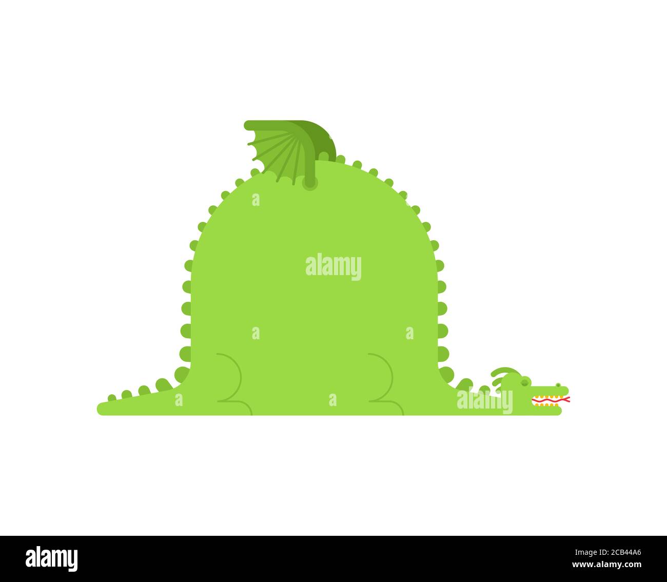 Dragon sleeping isolated. Monster vector illustration Stock Vector