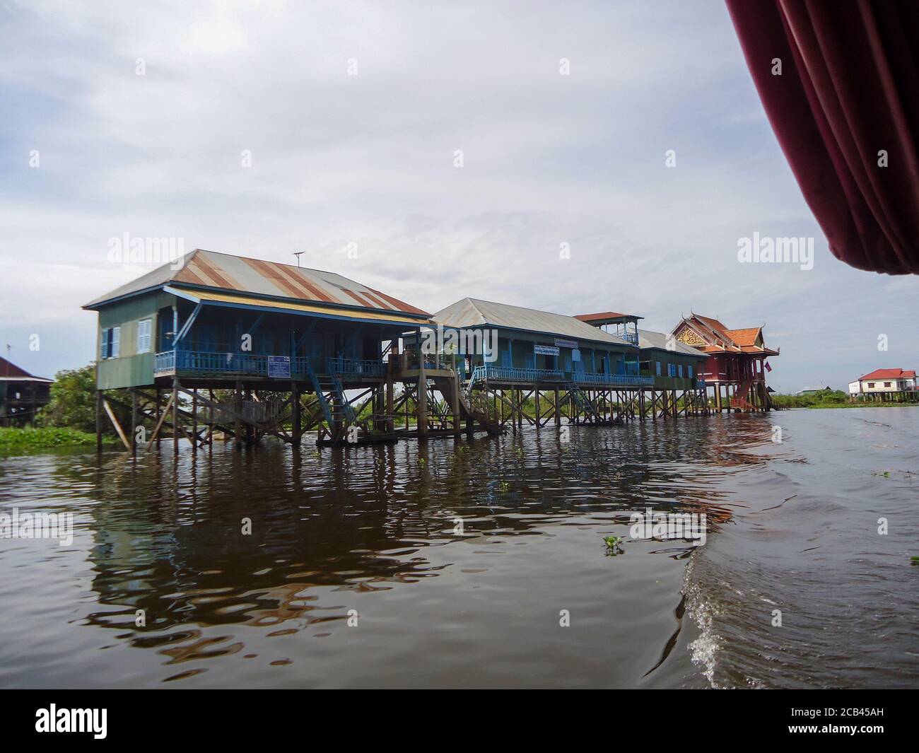 Floating Villages of tonle sap lake of Cambodia Stock Photo