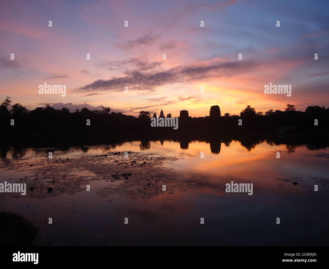 view of angkor wat temple at the of sunrise Stock Photo