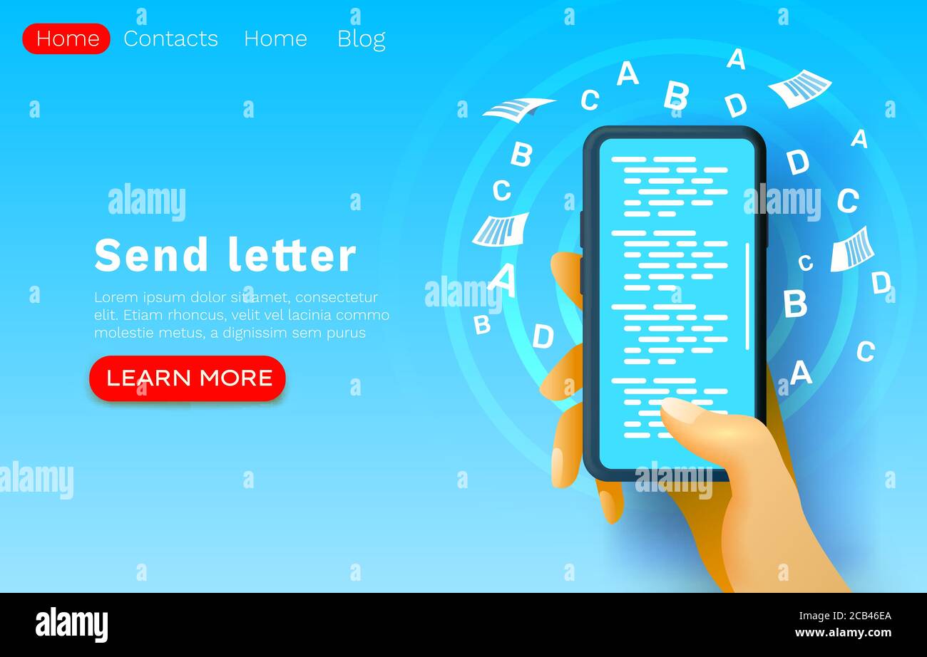 Mobile email message, chat internet, web site banner design. Vector illustration Stock Vector
