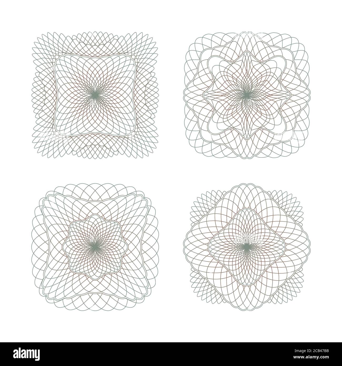 Guilloche decorative elements Stock Vector