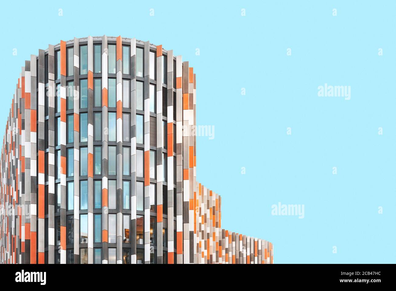 Colorful modern building as abstract architectural feature. Geometric