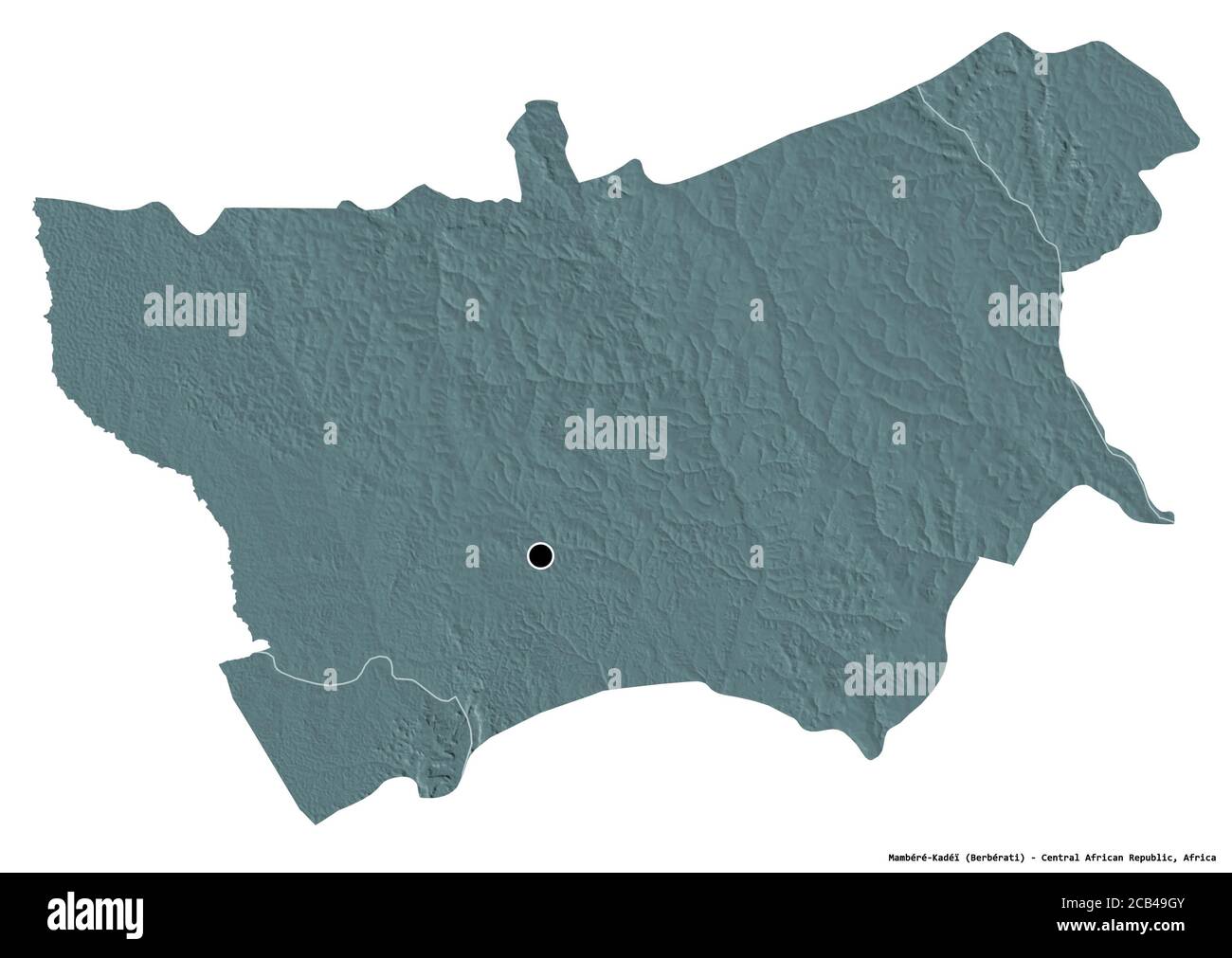 Shape of MambéréKadéï, prefecture of Central African Republic, with