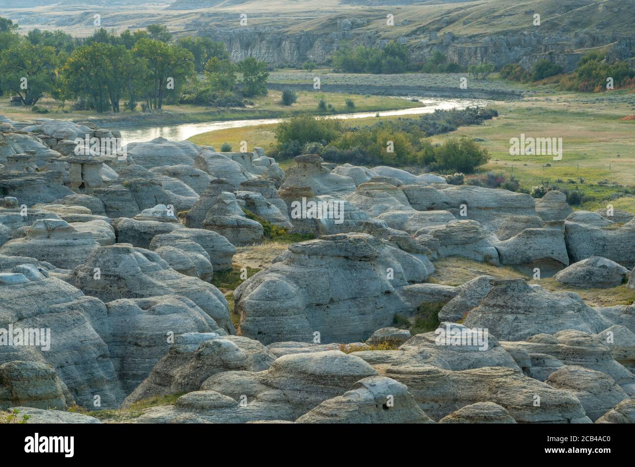 Milk River, Writing on Stone Provincial Park, Alberta, Canada Stock