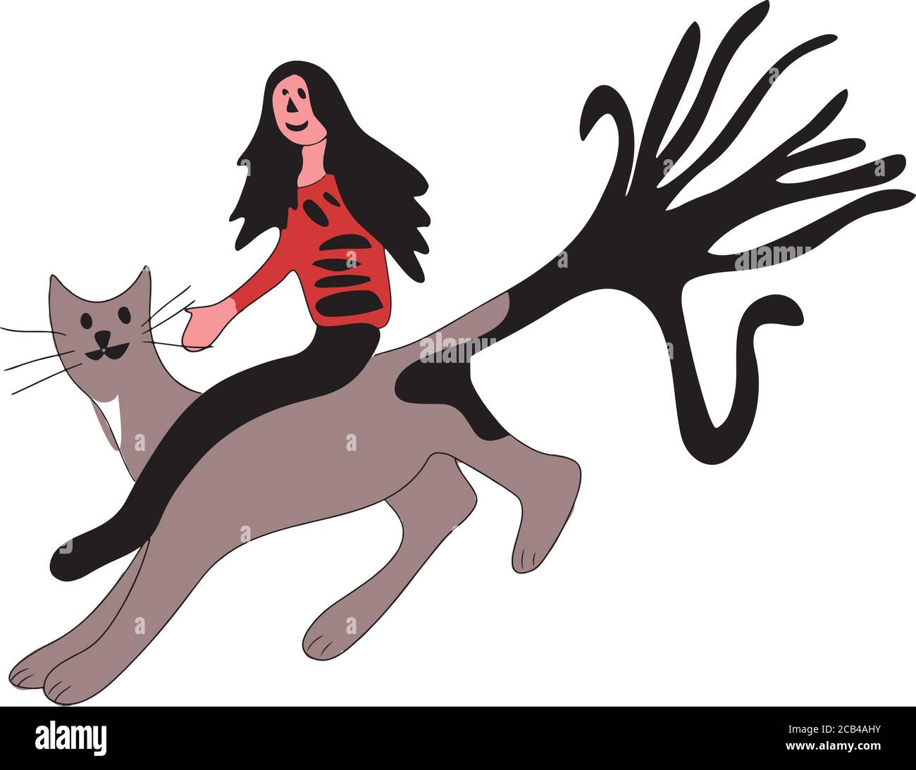 Vector colored girl ridng flying cat children illustration Stock Vector Image & Art - Alamy Vector colored girl ridng flying cat children illustration Stock Vector Image & Art - Alamy