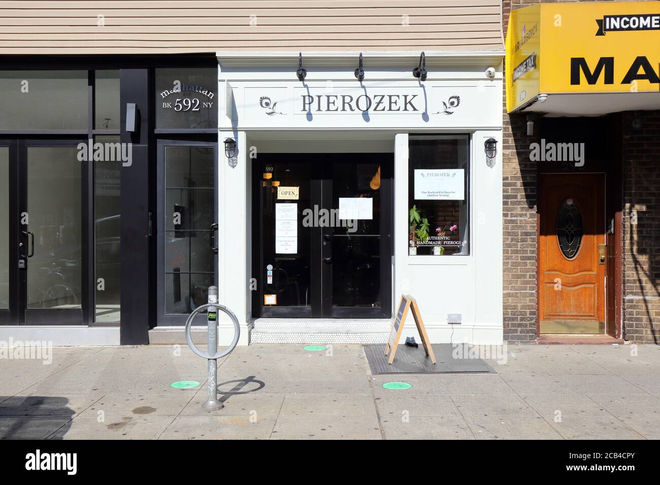 Pierozek, 592 Manhattan Ave, Brooklyn, New York. NYC storefront photo of a Polish restaurant in the Greenpoint neighborhood. Stock Photo