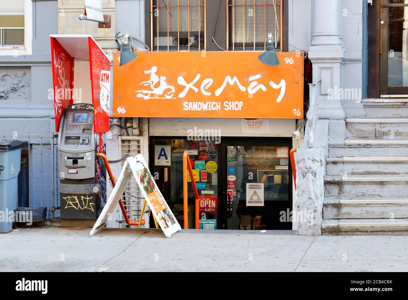 Xe May Sandwich Shop, 96 St. Marks Pl, New York, NYC storefront photo of a Vietnamese banh mi shop in Manhattan's East Village neighborhood. Stock Photo