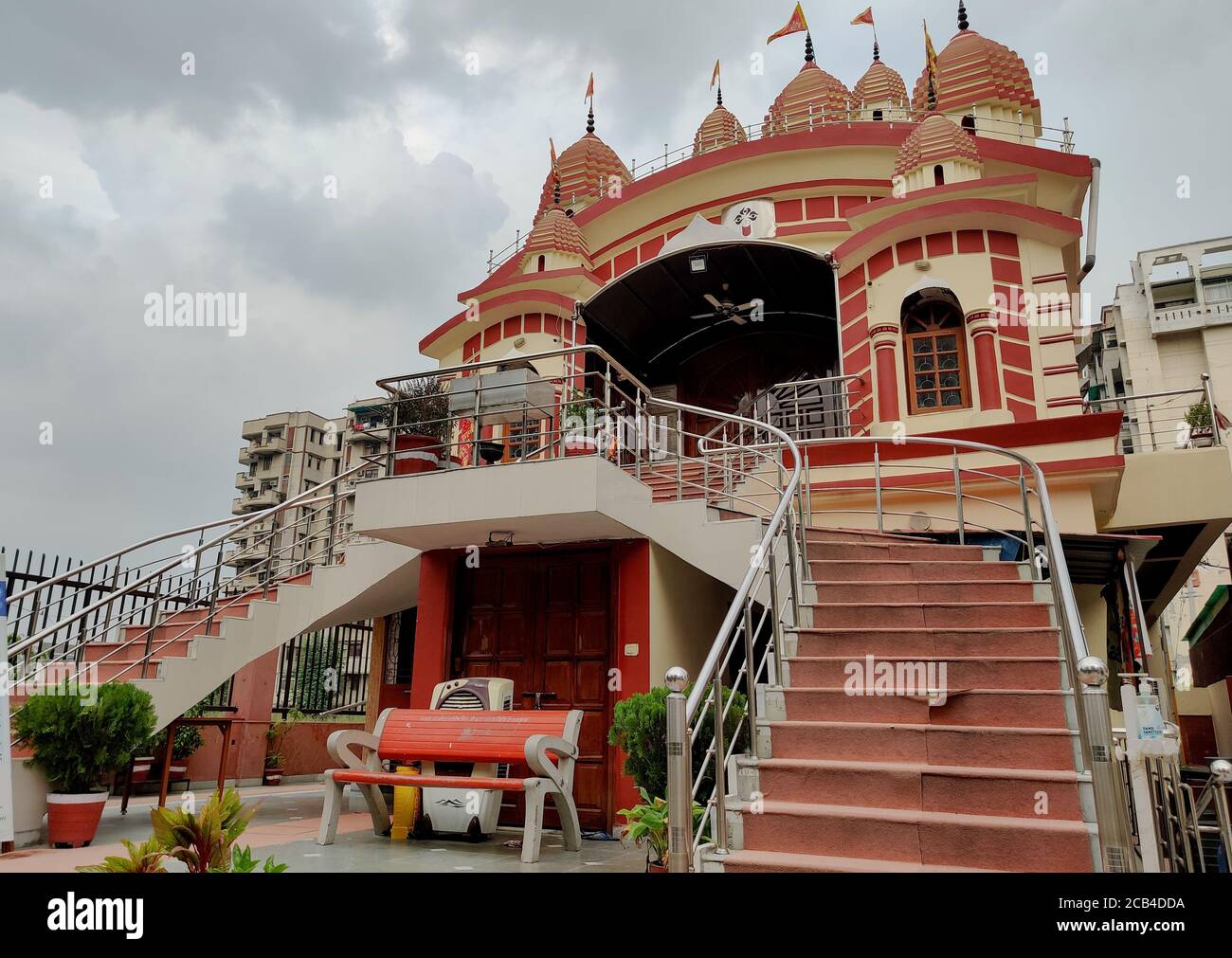 Kali Bari temple in Dwarka, New Delhi, India designed as Dakshineshwar Kali temple of Kolkata, West Bengal Stock Photo