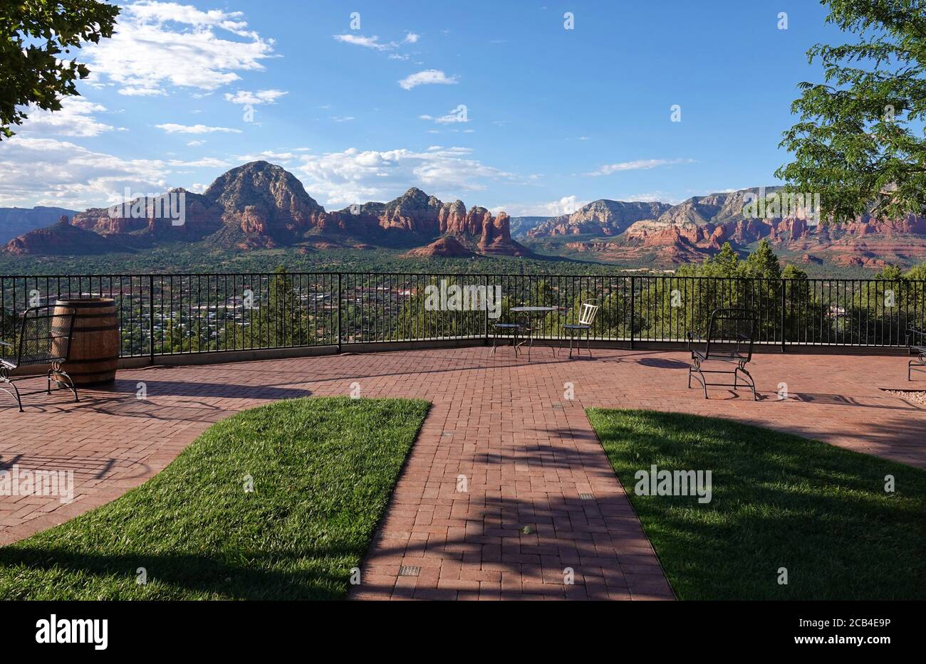 The iconic red rocks of breathtaking Sedona Arizona in the American southwest have been used as backdrops for numerous westerns and family photos Stock Photo
