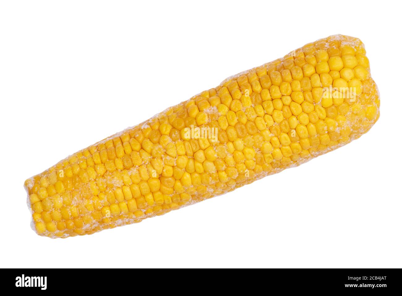 Frozen corn cob isolated on white background Stock Photo
