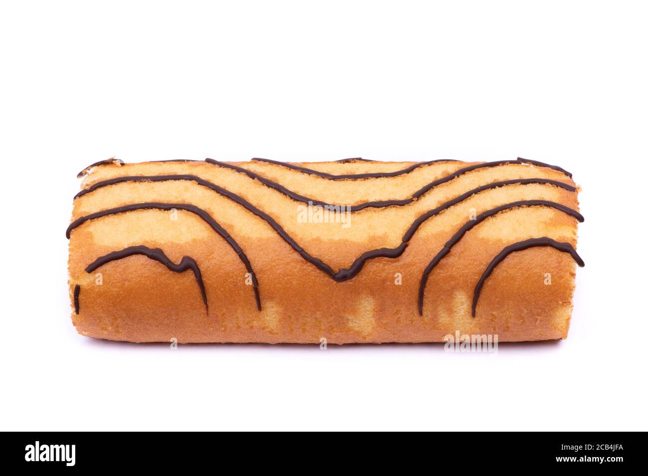 Sponge cake roll isolated on white background Stock Photo