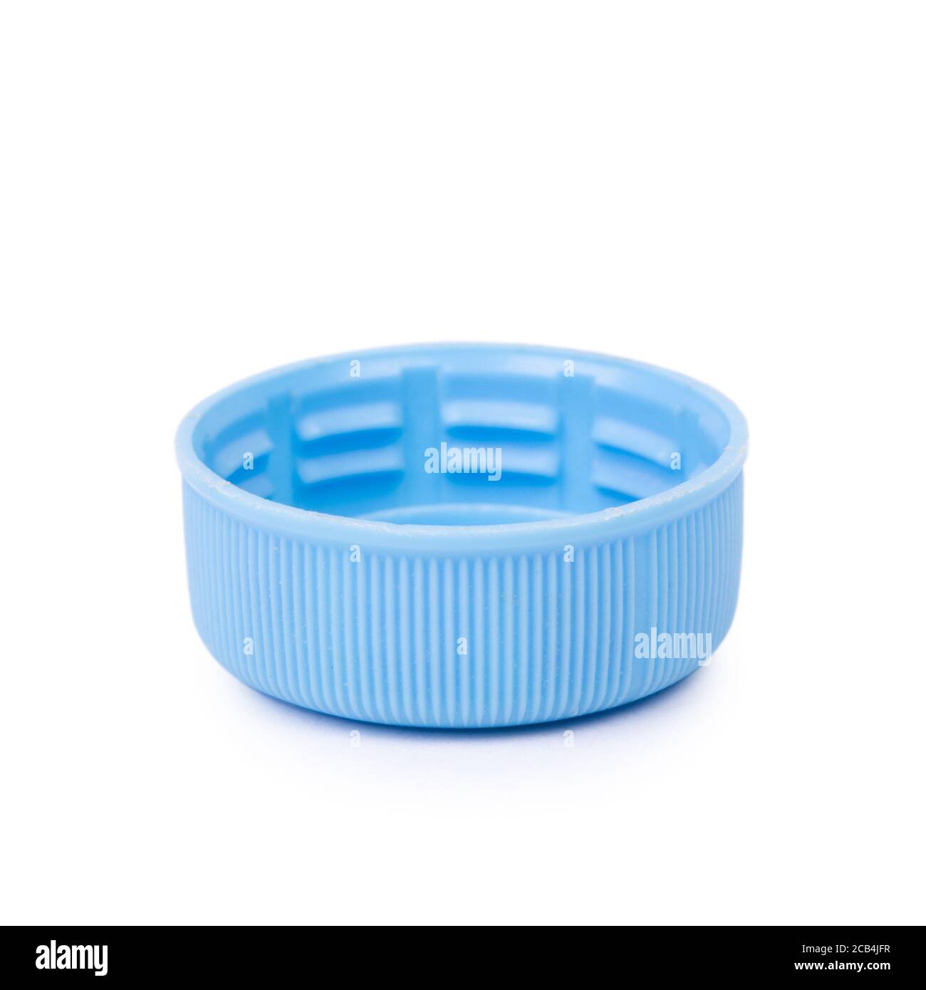 Blue plastic bottle cup isolated on white background Stock Photo