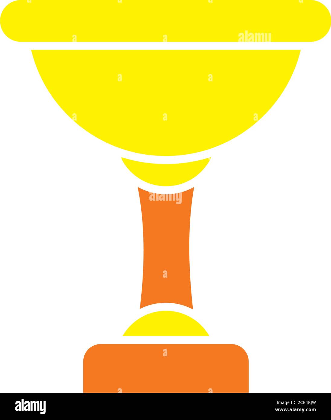 trophy cup icon over white background, flat style, vector illustration ...