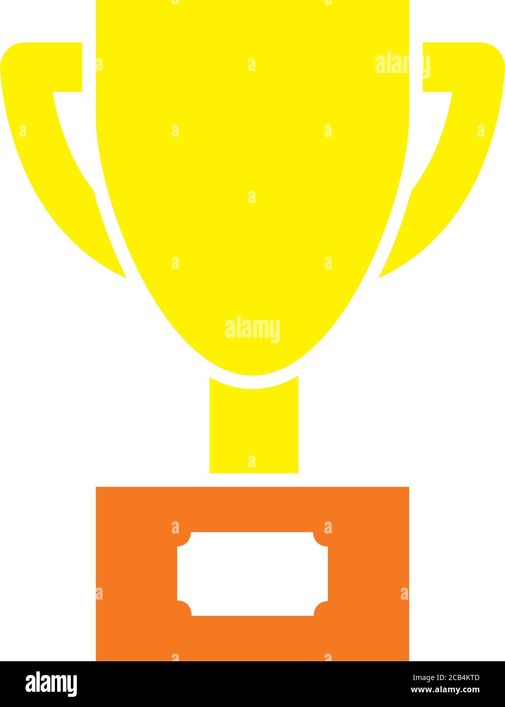 trophy cup icon over white background, flat style, vector illustration ...