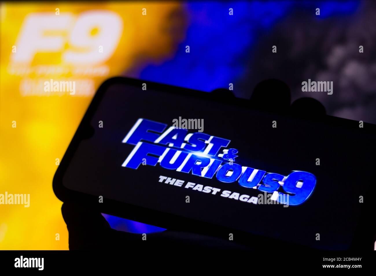 In This Photo Illustration The Fast And Furious 9 F9 The Fast Saga Movie Logo Is Seen Displayed On A Smartphone Stock Photo Alamy