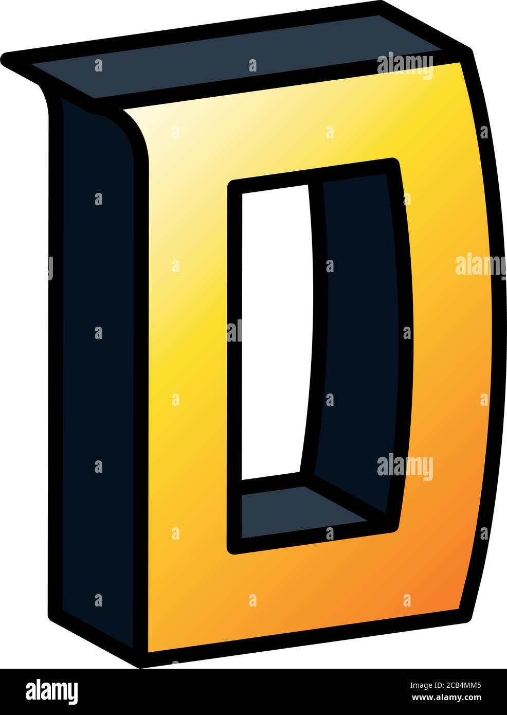 3d D Letter Design Lettering Typography Retro And Comic Theme Vector