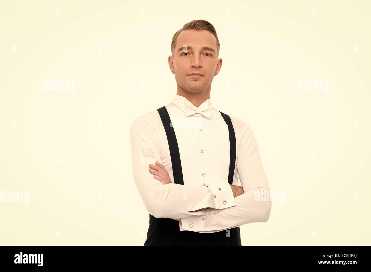 Gentlemens club. Confidence concept. Guy confident face dressed in