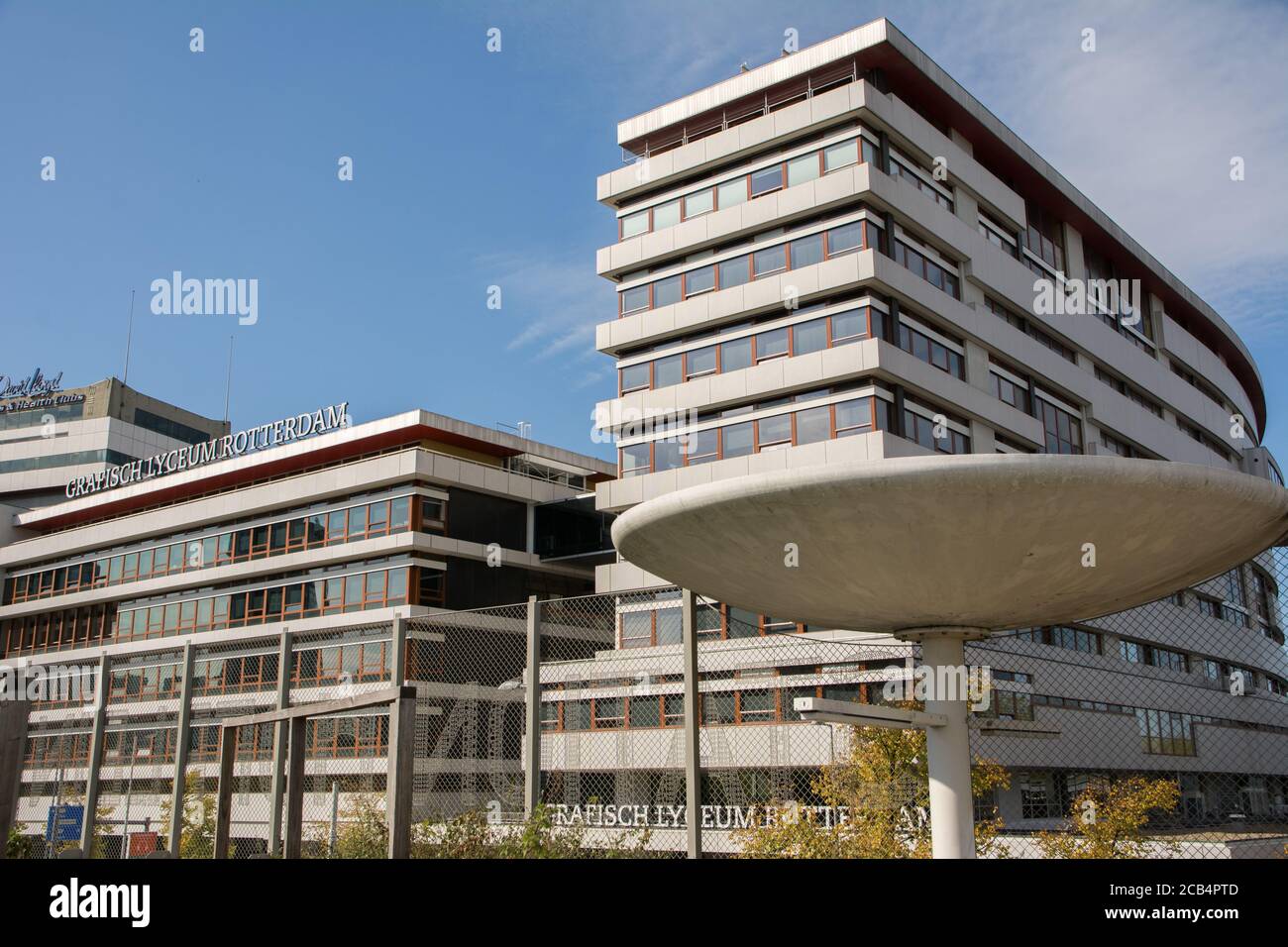 ROTTERDAM, NETHERLANDS - Sep 06, 2019: Rotterdam, Netherlands, September 2019: view on the facade of the Grafisch Lyceum in Rotterdam Stock Photo