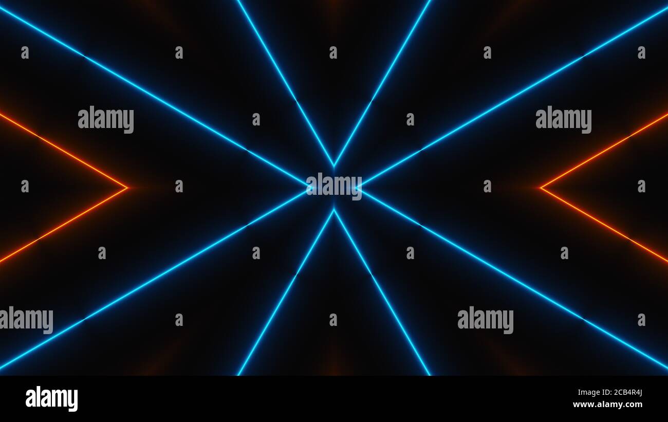 Abstract neon kaleidoscope, 3d rendering. Computer generated background ...