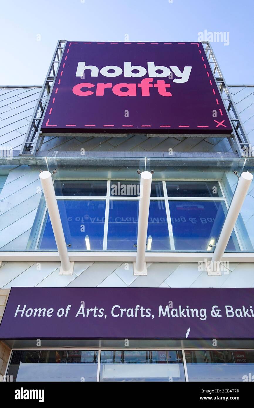 Sign outside Hobby Craft retail store Stock Photo