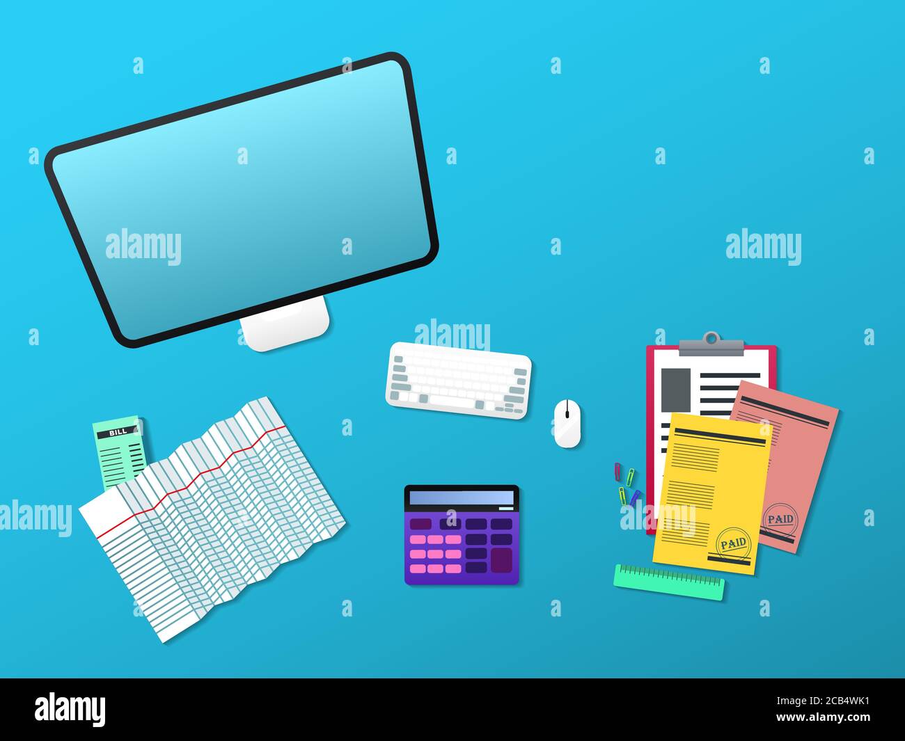 Top view accountant office Stock Vector Images - Alamy