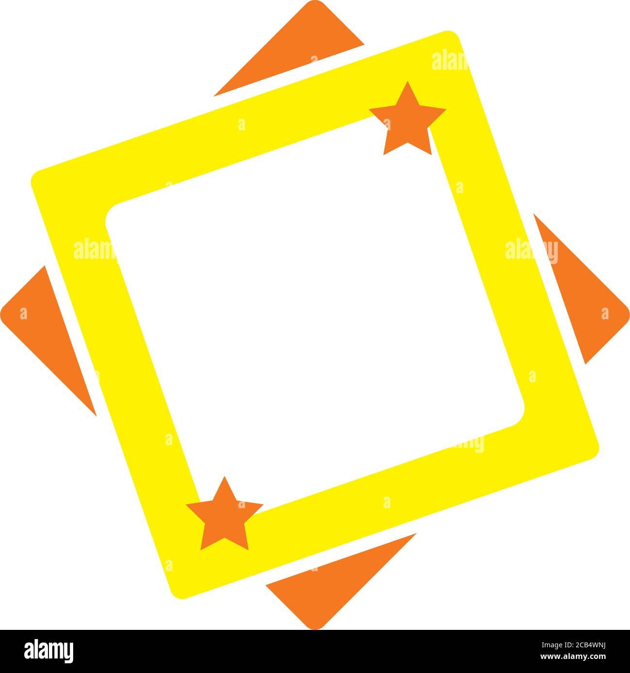 decorative frames with stars icon over white background, flat style ...