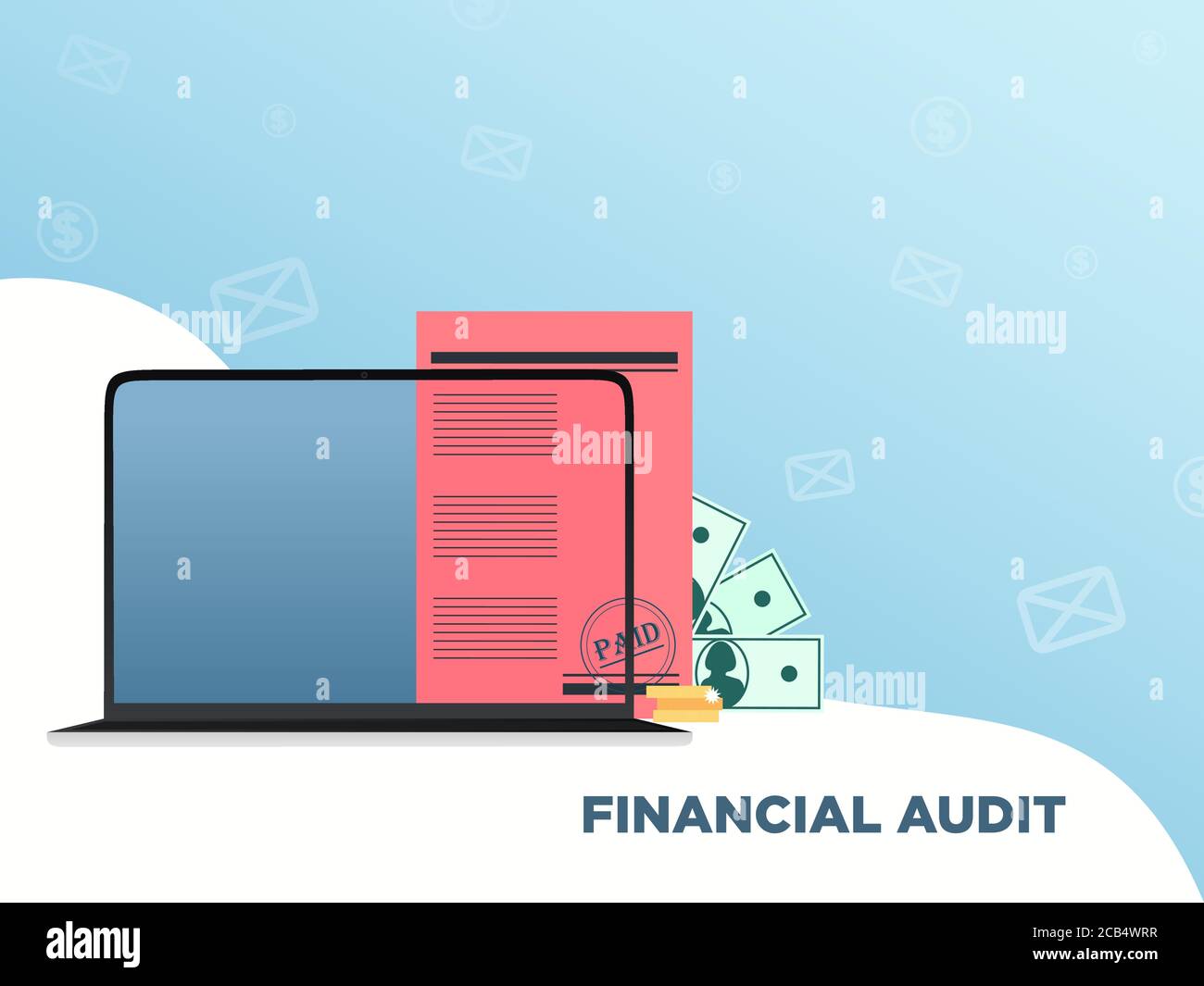 Financial Audit Vector Illustration With Copy Space In Flat Style Stock