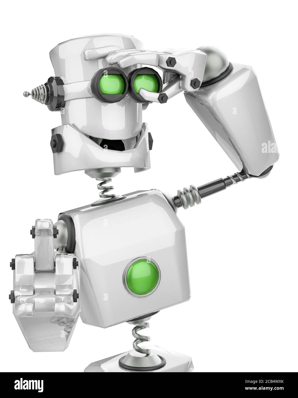 funny robot cartoon in a white background., 3d illustration Stock Photo -  Alamy