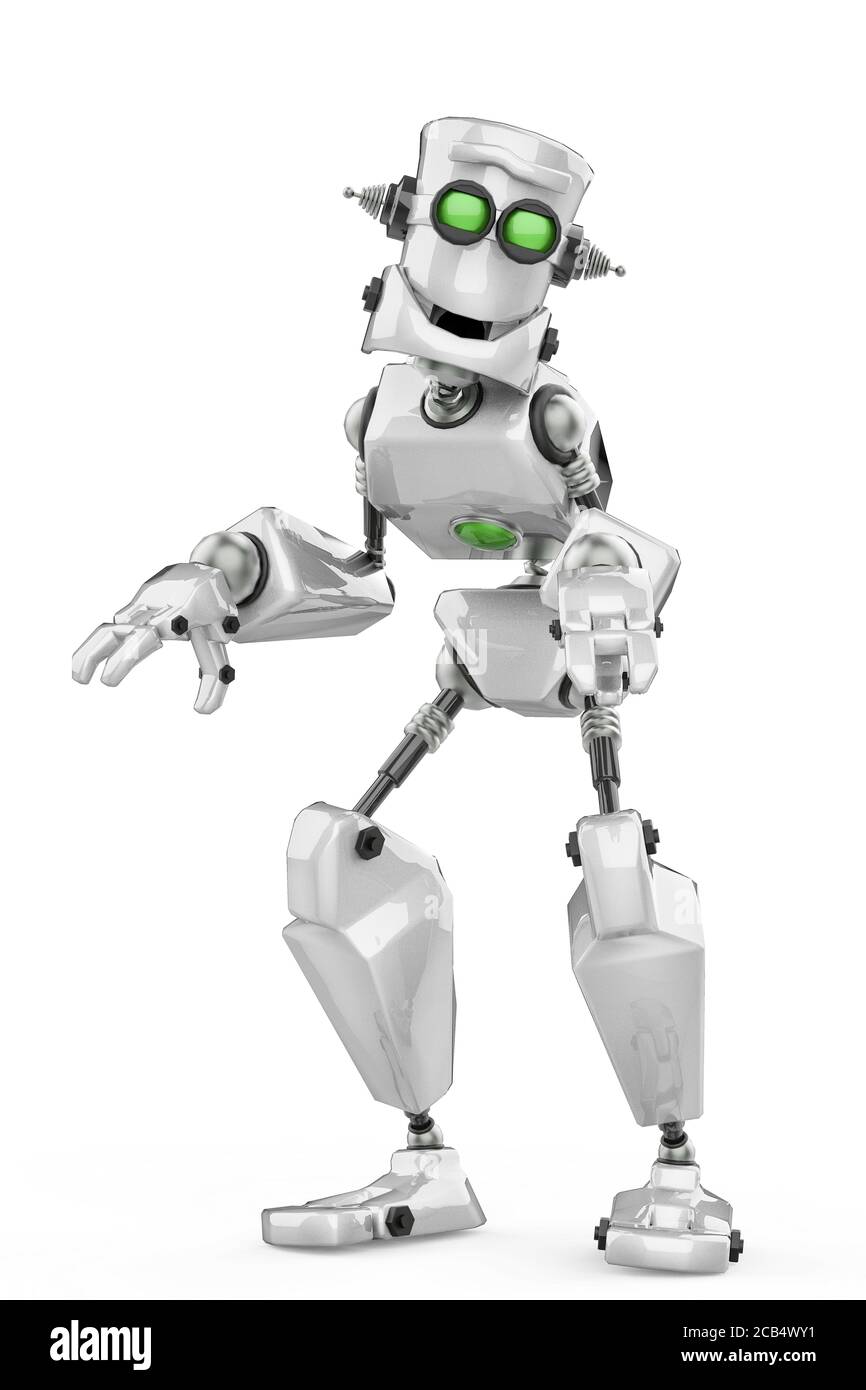 funny robot cartoon doing a monster pose in a white background, 3d  illustration Stock Photo - Alamy