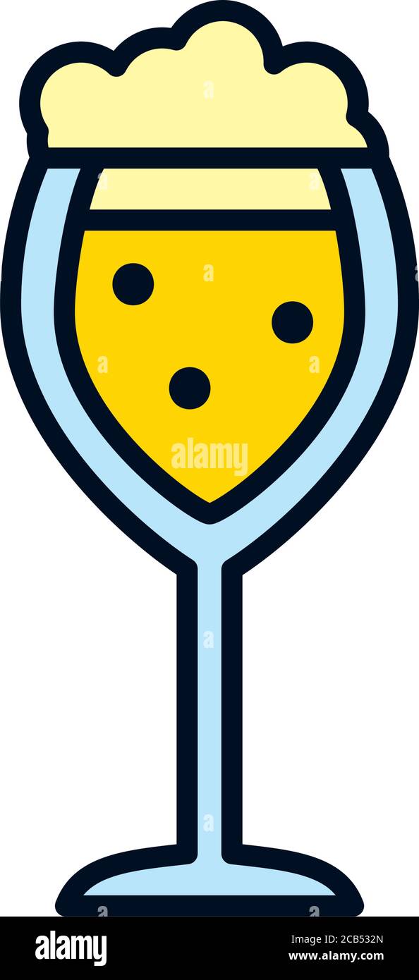 glass cup with beer icon over white background, line and fill style