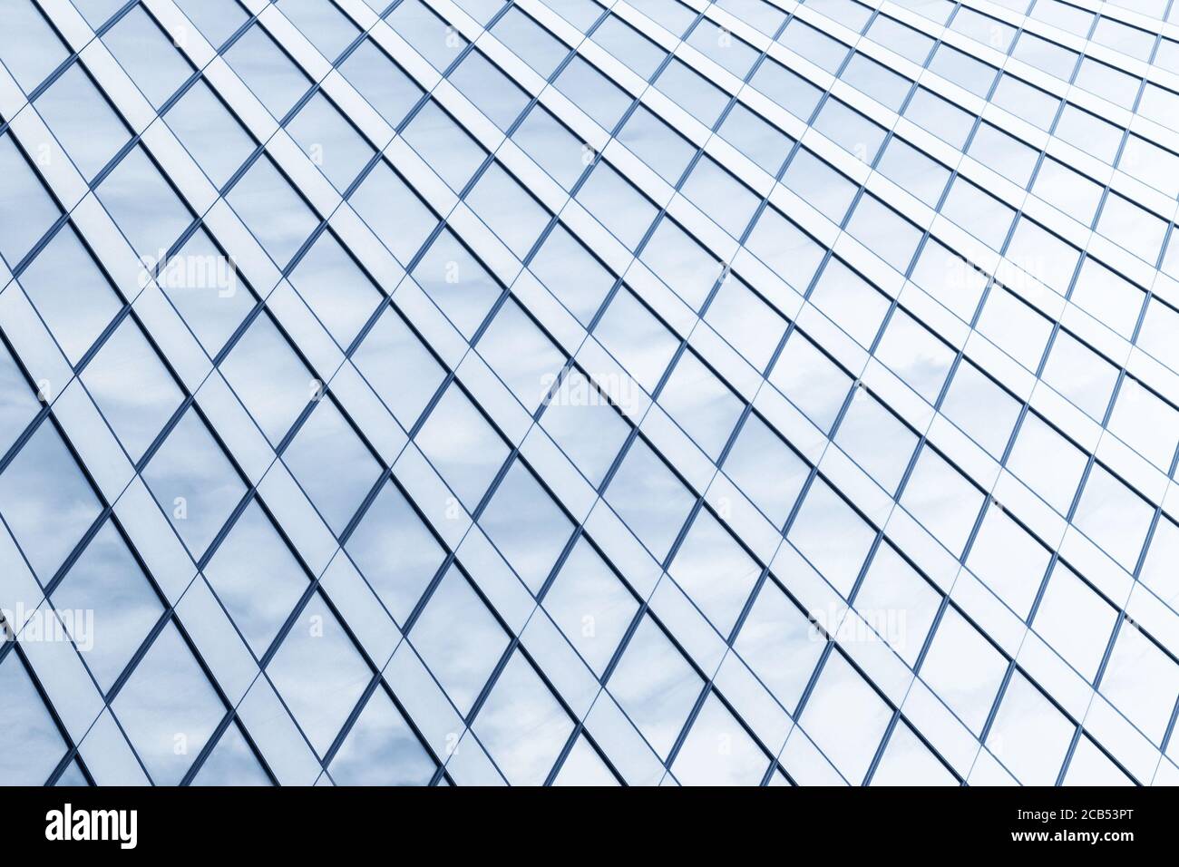 abstract light blue architectural texture, glass and metal building wall detail Stock Photo