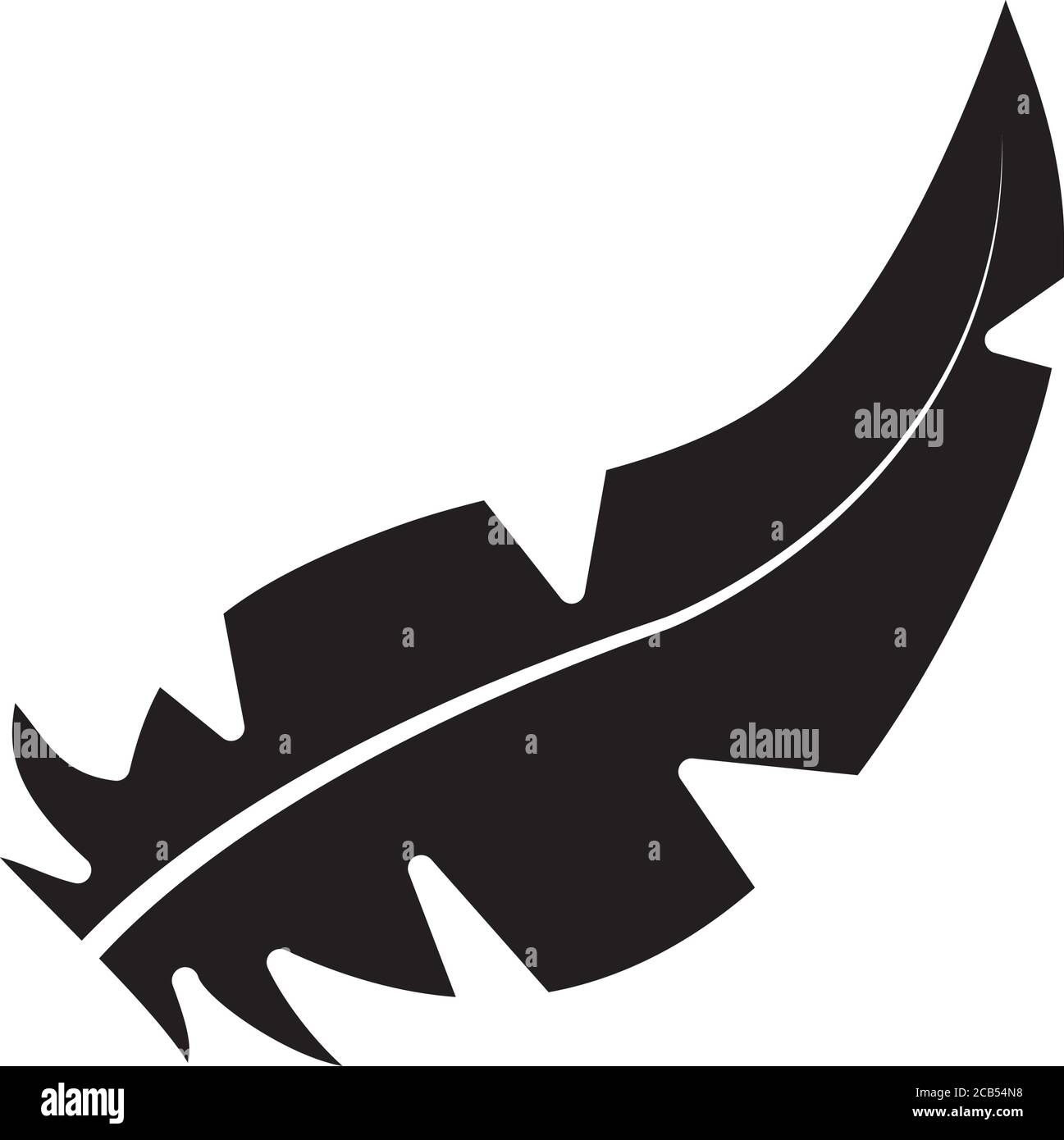 feather icon over white background, silhouette style, vector ...