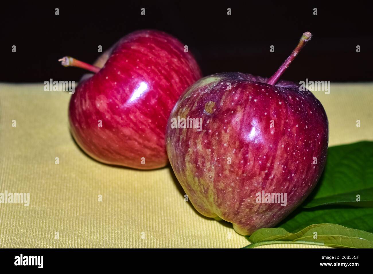 Beautiful background image of apple with black background. Stock Photo