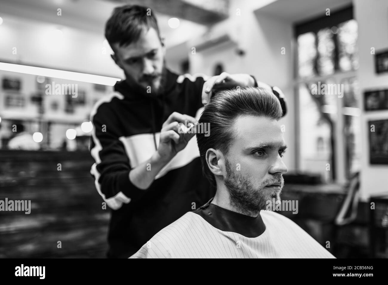 Old barber chair Black and White Stock Photos & Images Alamy
