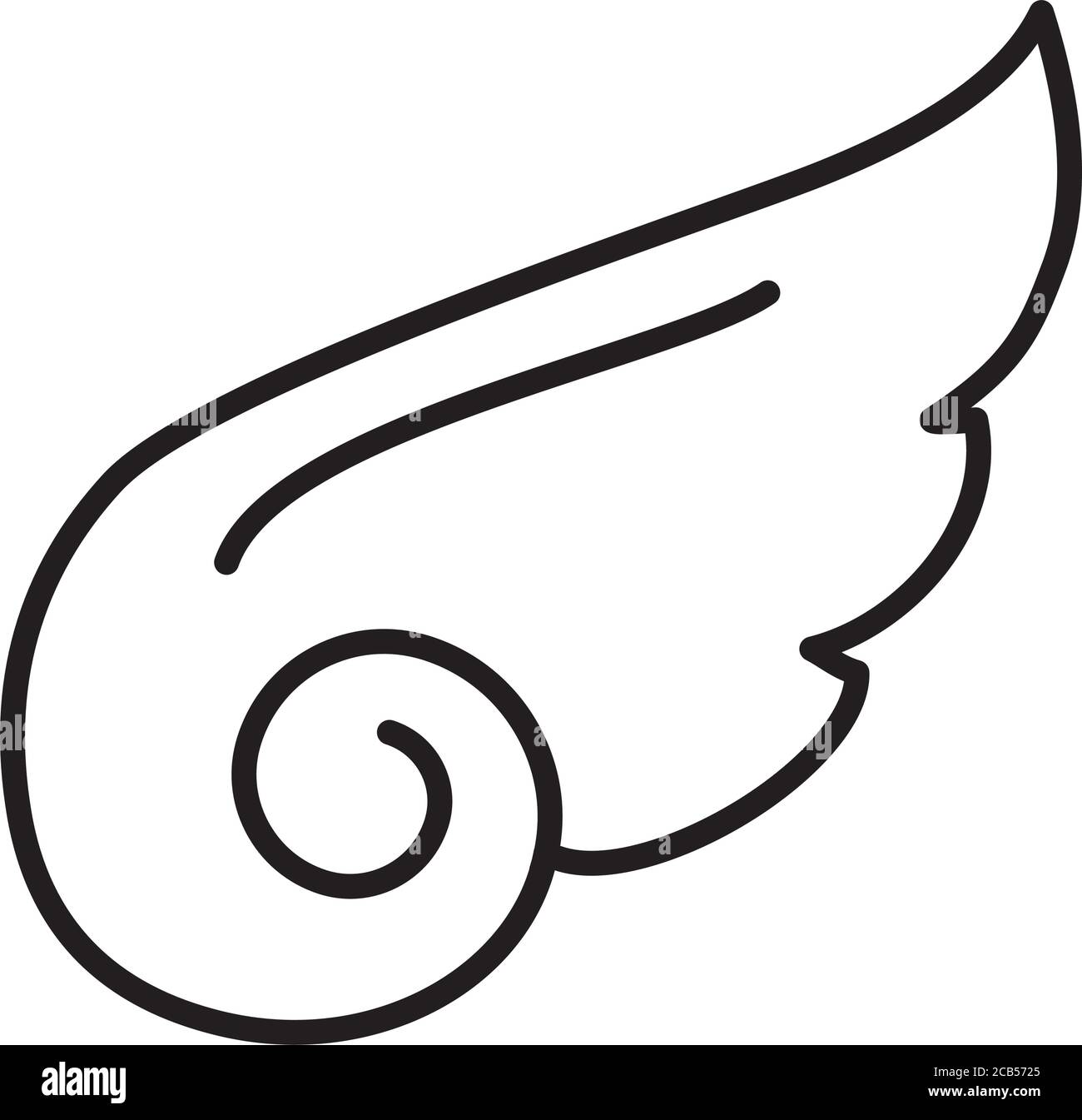 angel wings icon over white background, line style, vector illustration