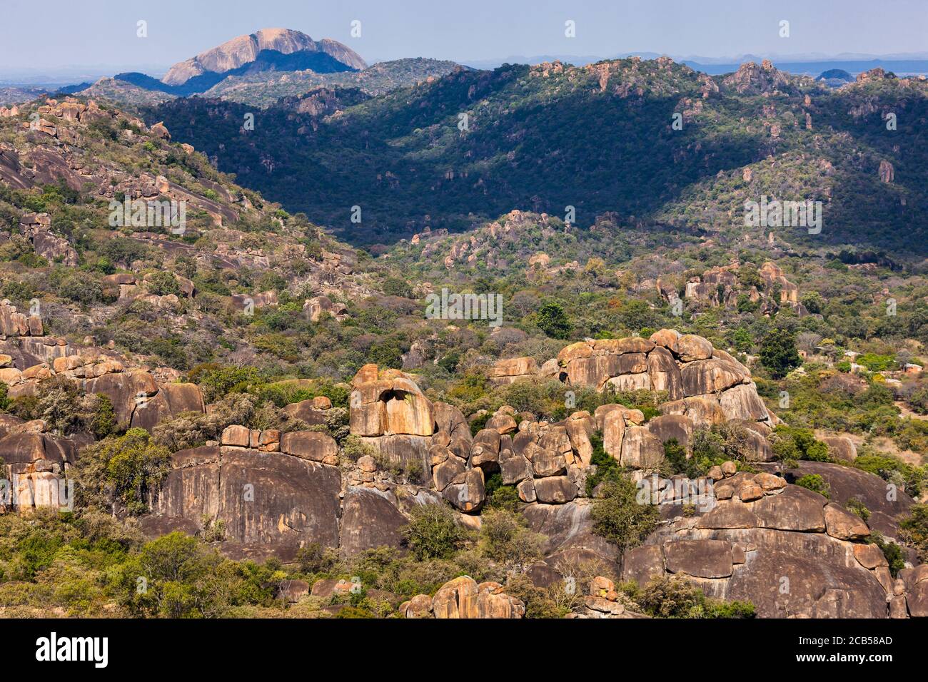 Matobo Hills Dramatic Natural Rock Formations From Hilltop Of 