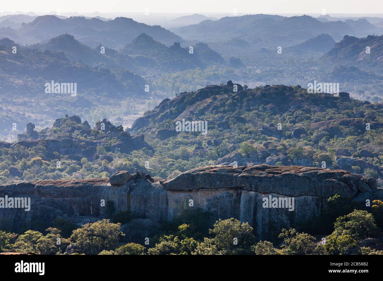 Matobo hills, dramatic natural rock formations, from hilltop of ...