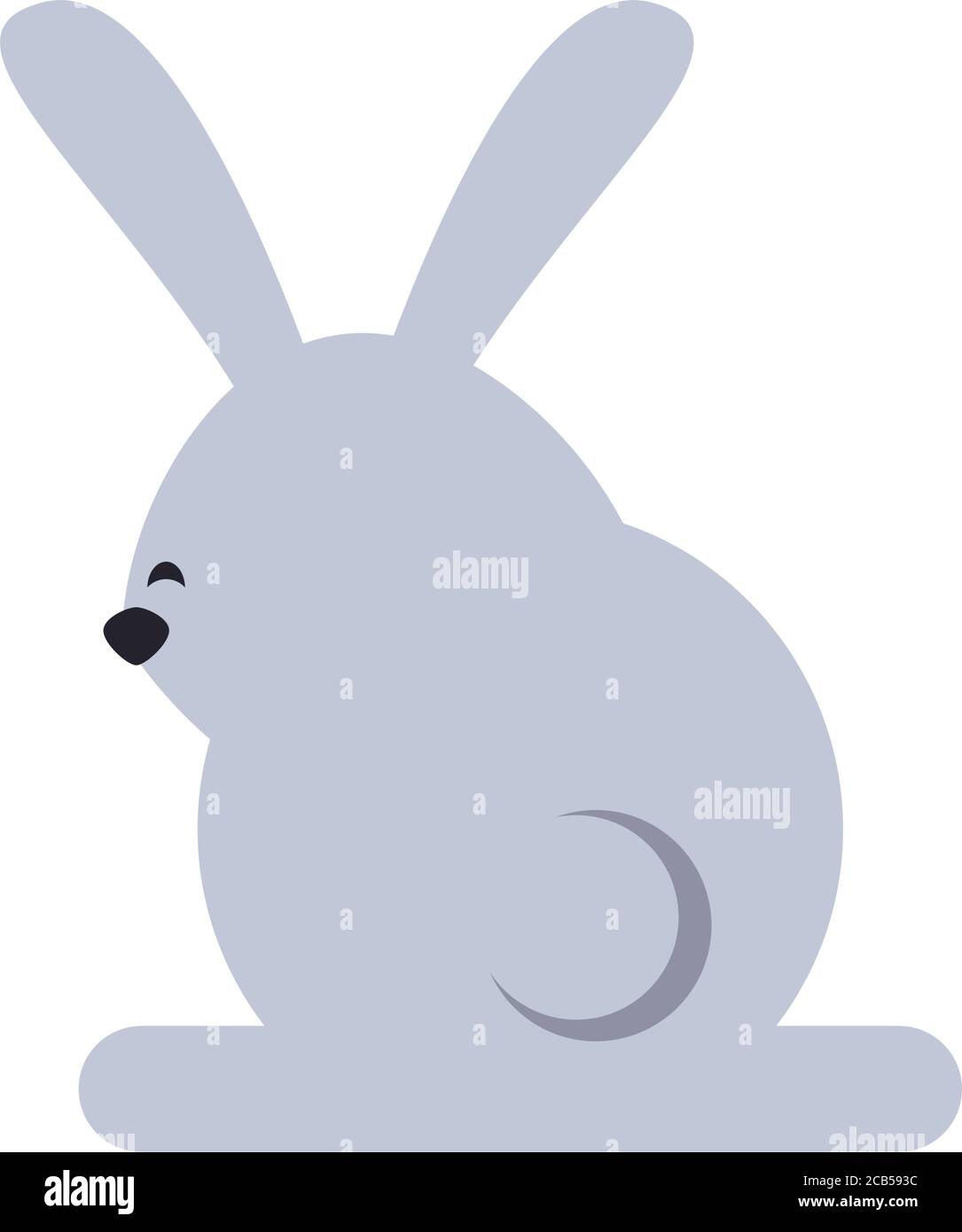 cute rabbit back flat style icon vector illustration design Stock ...