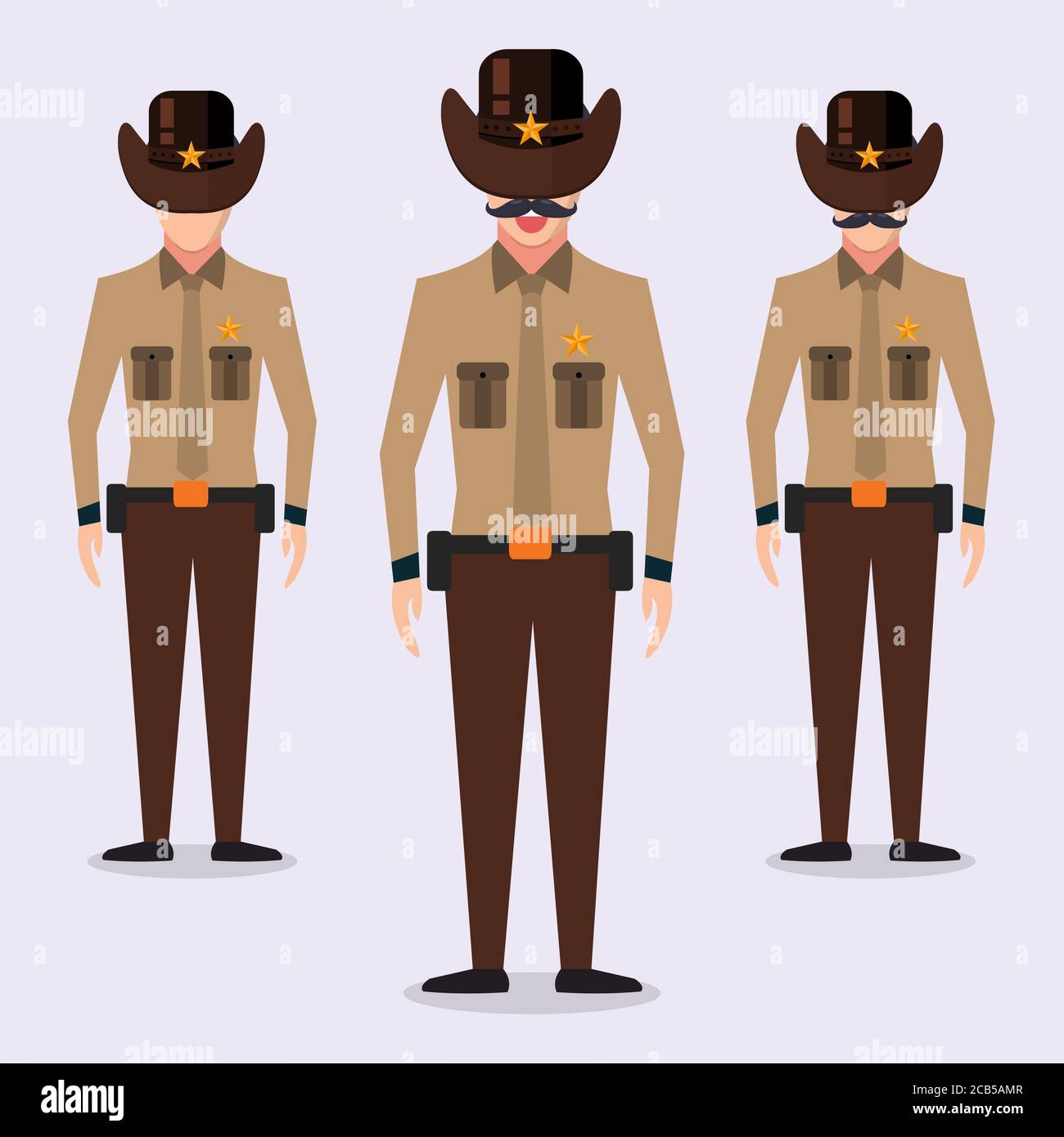 sheriff isolated vector illustration in flat style Stock Vector