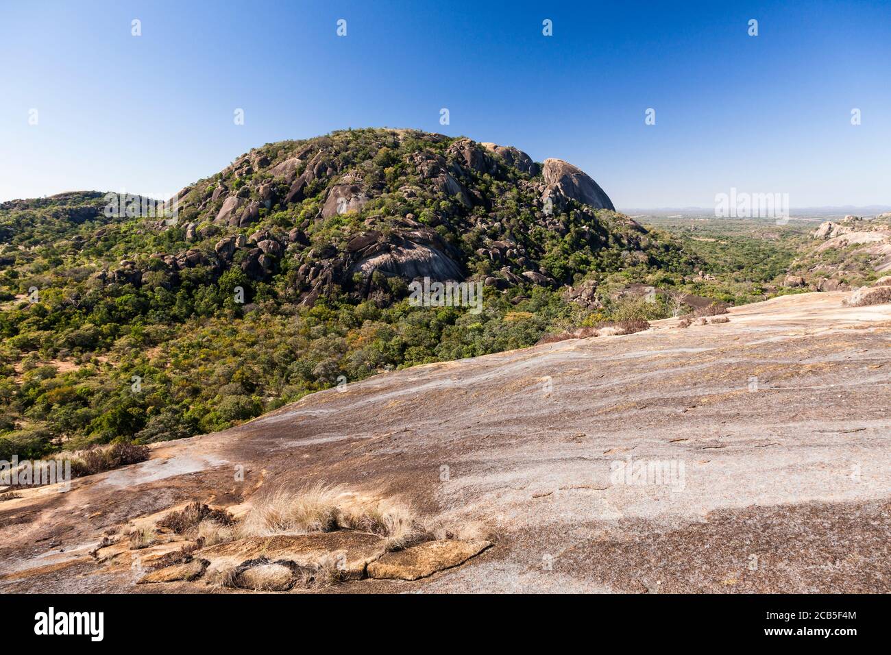 Matobo hills, dramatic natural rock formations, from hilltop of ...
