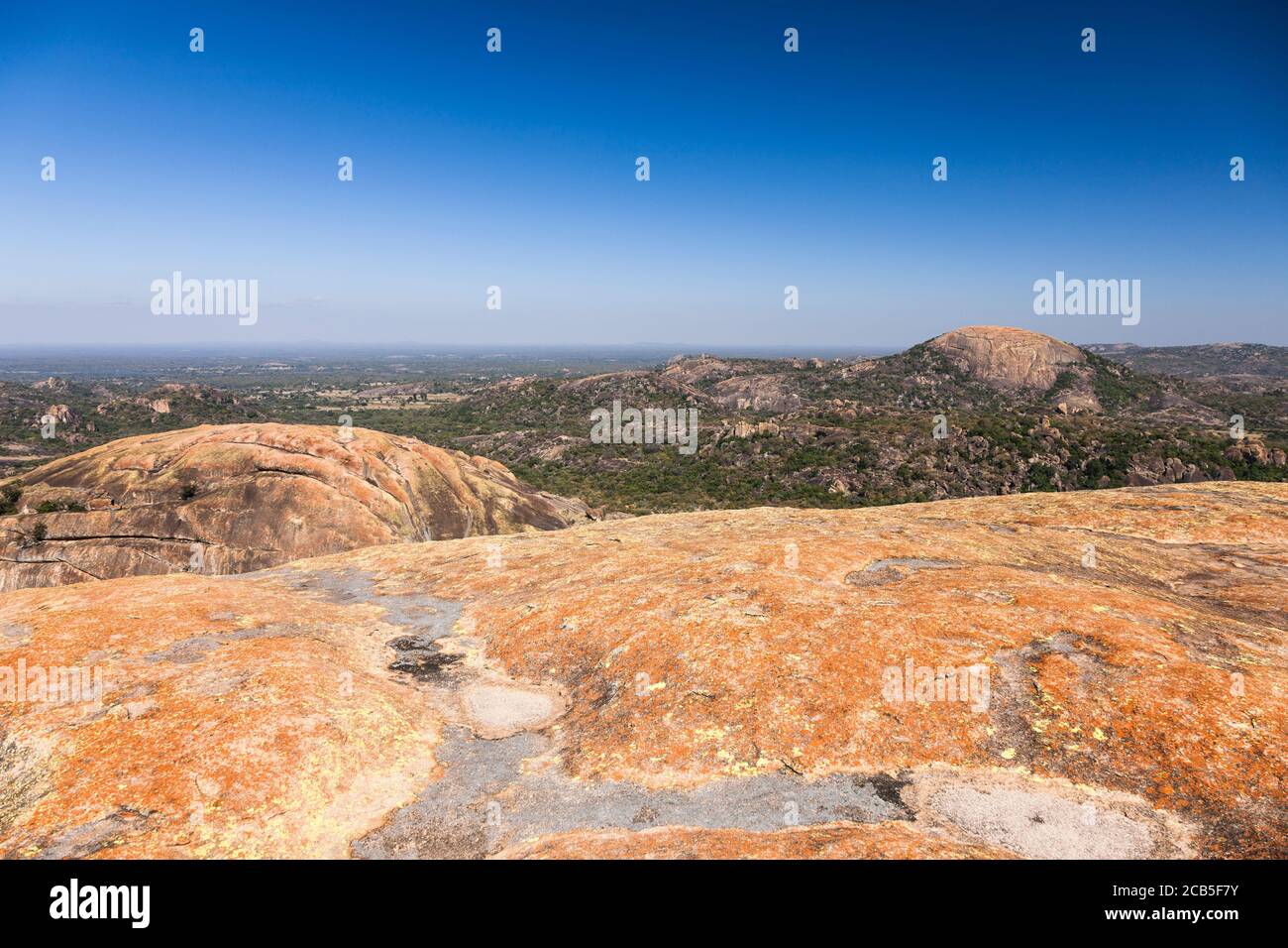 Matobo hills, dramatic natural rock formations, from hilltop of ...