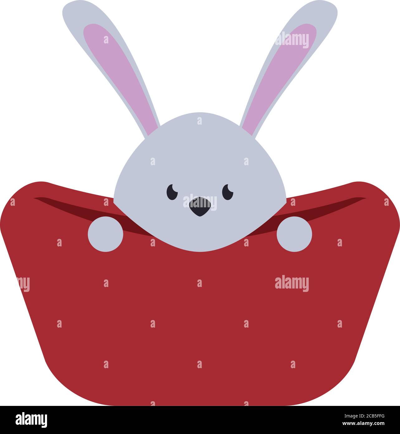 cute rabbit in bed flat style icon vector illustration design Stock