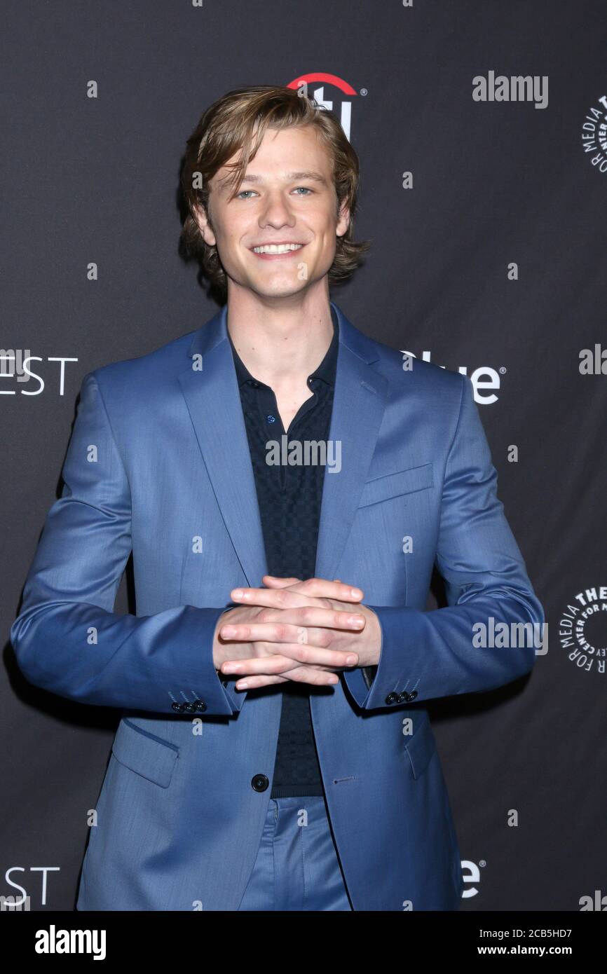 LOS ANGELES - MAR 23:  Lucas Till at the PaleyFest - 'Hawaii Five-0,' 'MacGyver,' and 'Magnum P.I.' Event at the Dolby Theater on March 23, 2019 in Los Angeles, CA Stock Photo