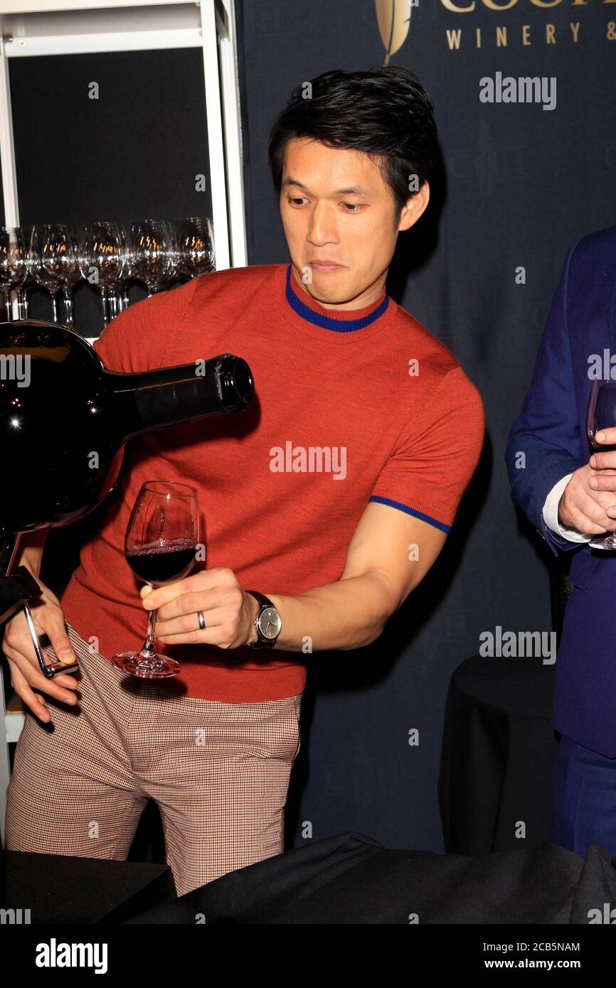 LOS ANGELES - JAN 24:  Giant bottle of wine being poured at the 25th Annual Screen Actors Guild Awards behind the scenes at the Shrine Auditorium on January 24, 2019 in Los Angeles, CA Stock Photo