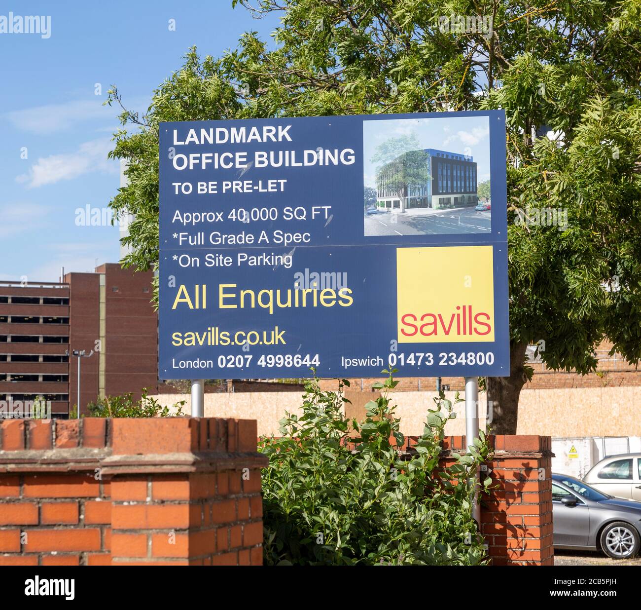 Savills estate agent advertising sign commercial property office