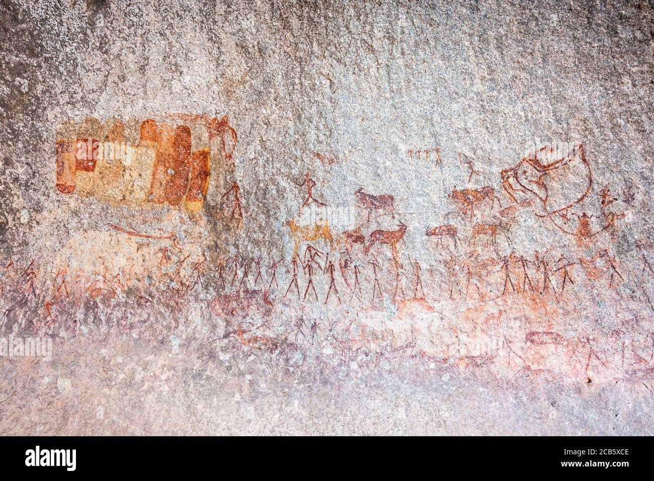Matobo hills, 'Bambata cave' rock painting site, rock art, Matobo National Park, suburbs of Bulawayo, Matabeleland South, Zimbabwe, Africa Stock Photo
